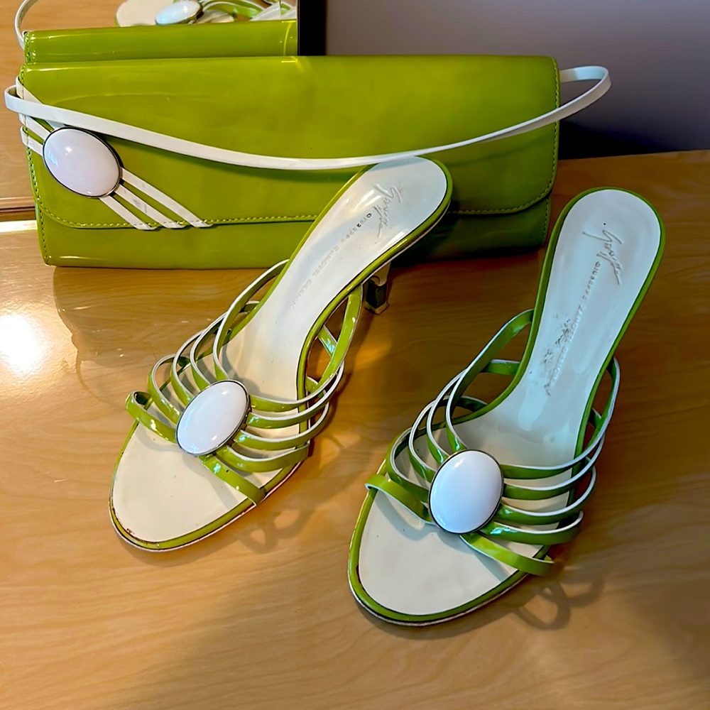 Beautiful summer slide sandals with middle high hills